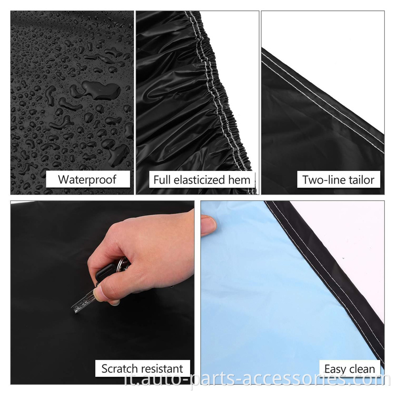 China Factory Low MOQ Duva pesante Dust Dust Proof Wholesale Black Stamped Car Cover